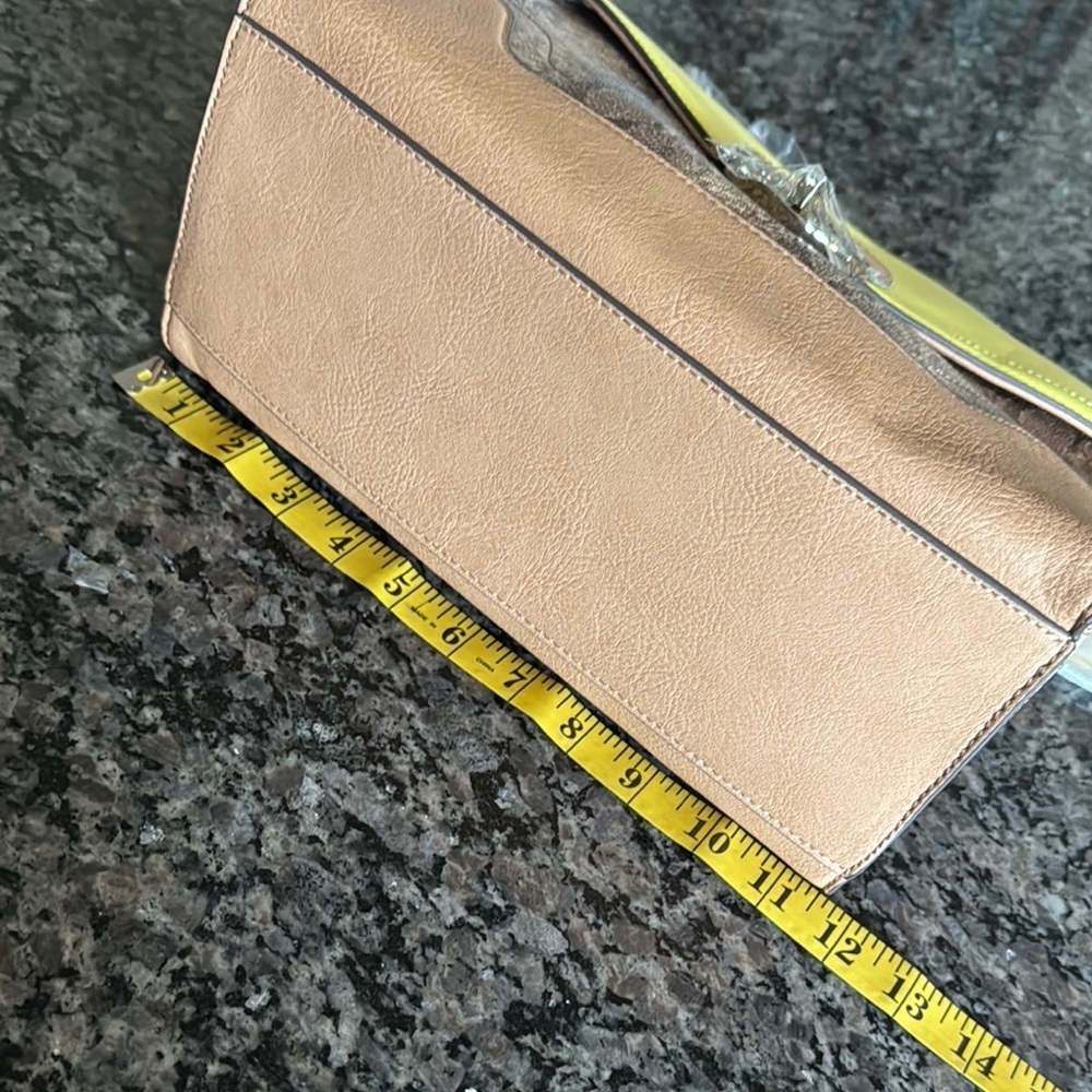 Aldo Yellow and Tan Satchel with Snake Print NWT - Picture 12 of 14